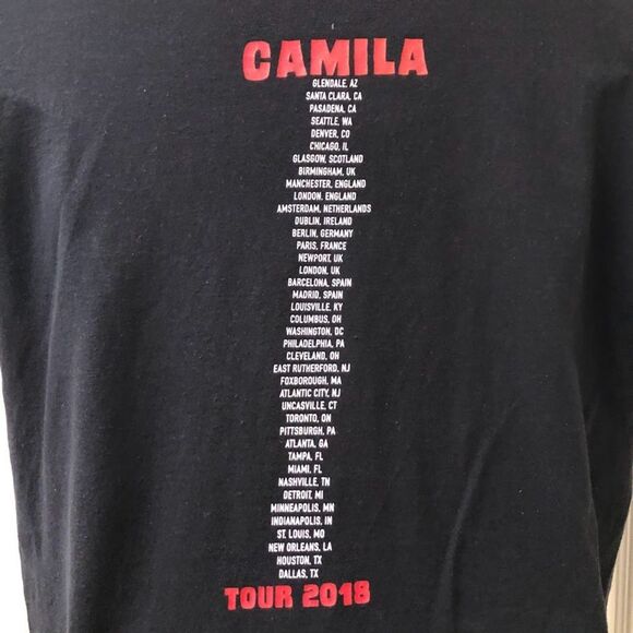 Camila Cabello Black Double Sided Concert Graphic T-Shirt Large Men's Unisex - Picture 5 of 10